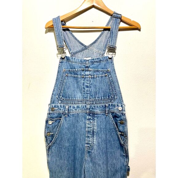 VTG Calvin Klein overall jeans denim light blue 100% cotton wash casual women M - Picture 3 of 7